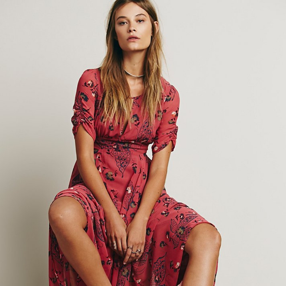 Free people bonnie floral midi dress